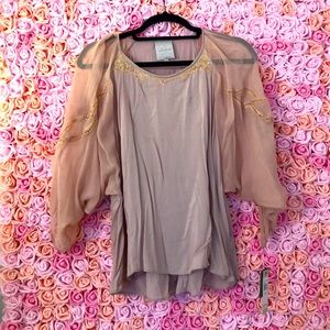 Bath wing beaded blouse